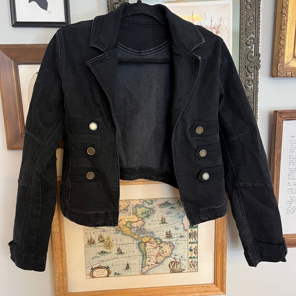 Black Women's Cropped Jacket Free People Sample